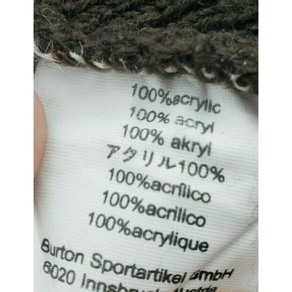 Burton Spell Out Pom Pom Beanie Winter Hat Unisex - Picture 3 of 7